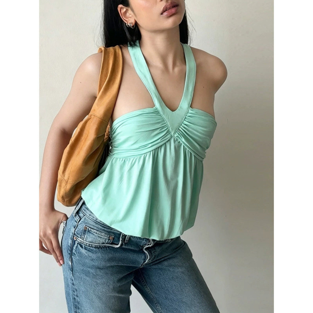 Zara Summer Off Shoulder Halter Backless Tube Top Vest